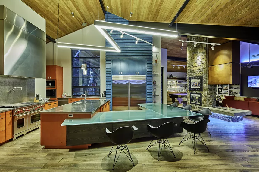 The interior plays with graphic lines.  - CRAIG BLACKMON, FAIA