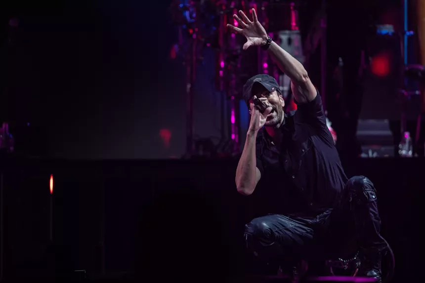 Iglesias took shot of tequila made out with a dancer, and got sexy with the audience. - ANDREW SHERMAN