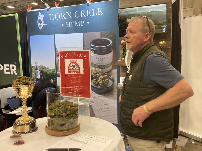 A seller with the goods at the second annual Texas Hemp Convention.  - PAINT BLACKMON