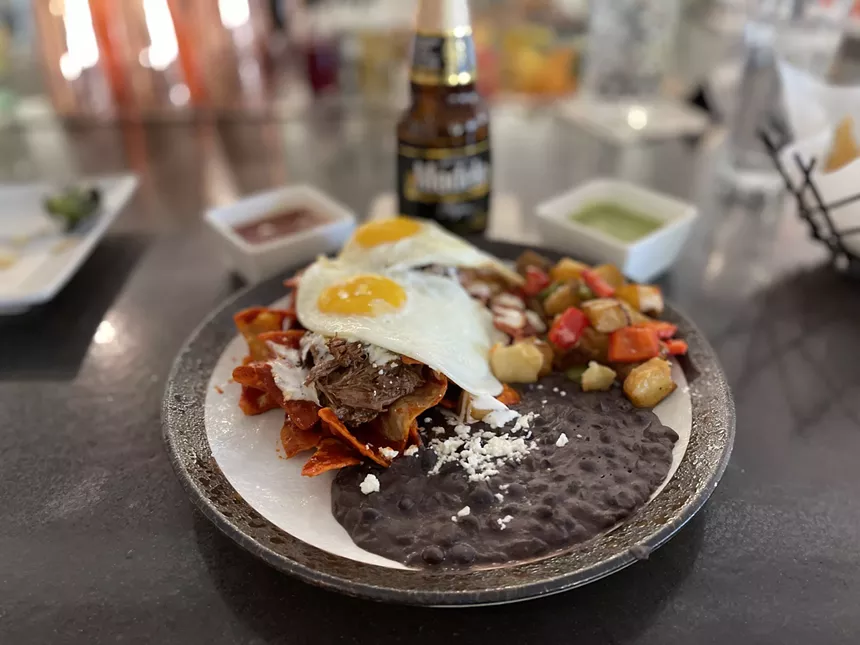 Birriaquiles and eggs - ANGIE QUEBEDEAUX