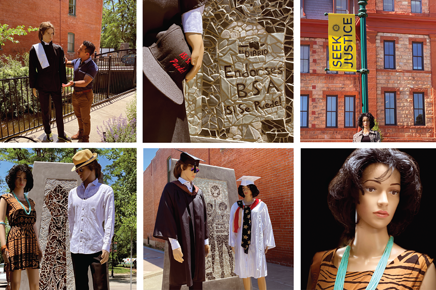 Judy Miranda and Geraldina “Jerry” Lawson, “The Journey Continues Toward Justice, El Movimiento Sigue,” 2021, multimedia installation. - COURTESY OF THE ARTISTS