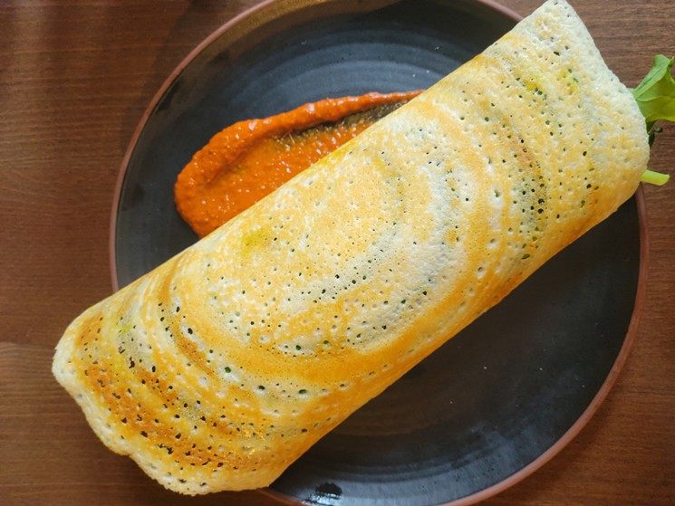 Make sure to try the dosa, which comes stuffed with chicken masala, falafel or eggs. - LINNEA COVINGTON