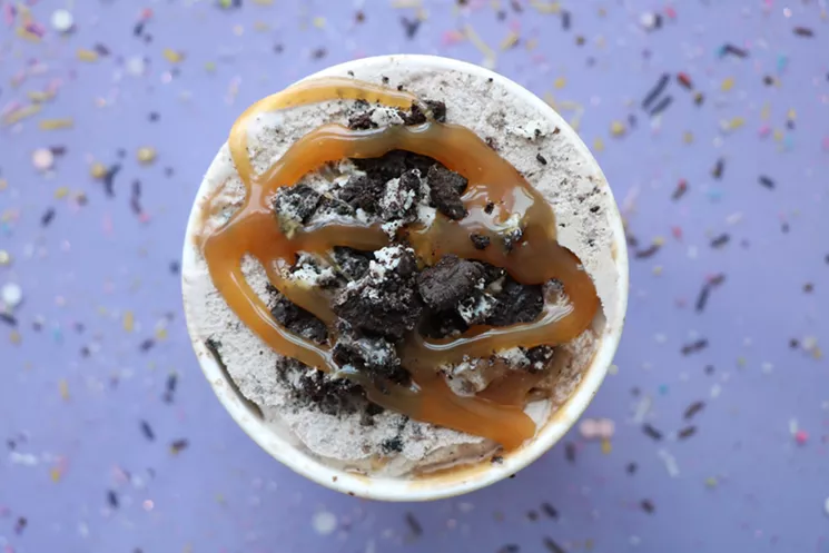 One of the many flavors dreamed up by David Right: Cookies & C.R.E.A.M, Oreo ice cream with Oreo toffee and "almost too salty" caramel. - DAVID RIGHT