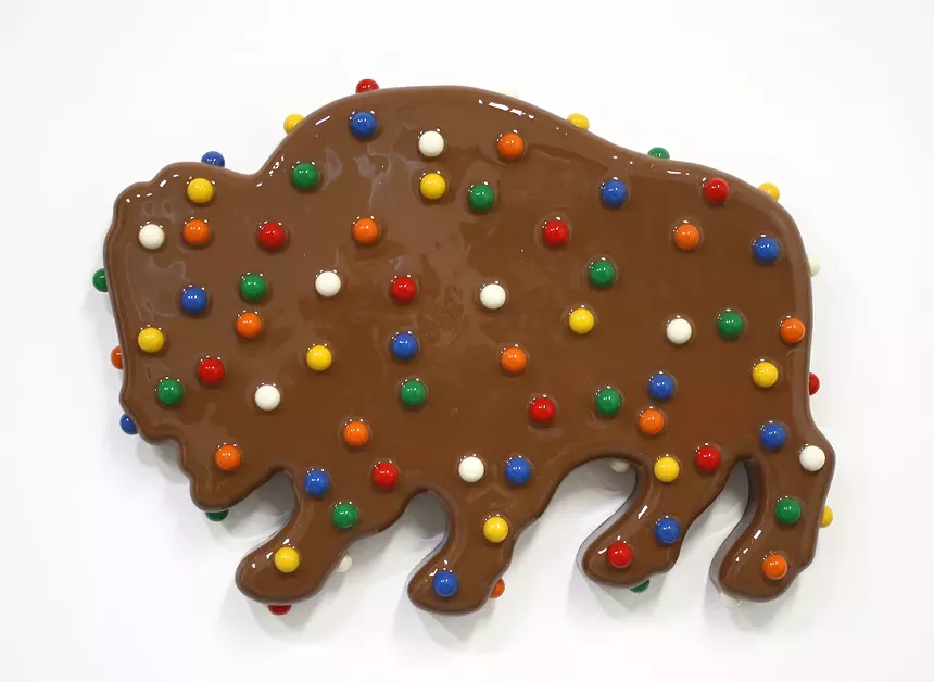 Walter Robinson's "Buffalo Cookie (Chocolate)" at Robischon Gallery. - COURTESY OF WALTER ROBINSON AND ROBISCHON GALLERY