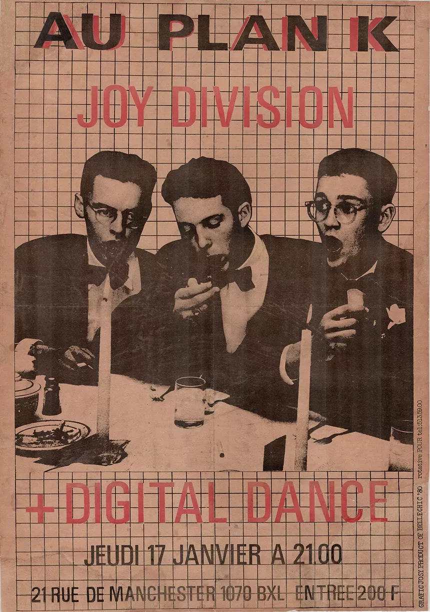 This Joy Division poster is just one piece out of thousands of posters, fliers and memorabilia from the Andrew Krivine Collective on view at Emmanuel Gallery. - ANDREW KRIVINE COLLECTION