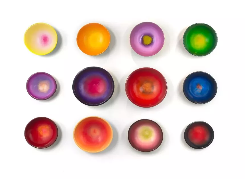 Marietta Patricia Leis, “Reveal,” oil on unique shaped wood formats. See them this week at the McNichols Building. - MARIETTA PATRICIA LEIS, MICHAEL WARREN CONTEMPORARY
