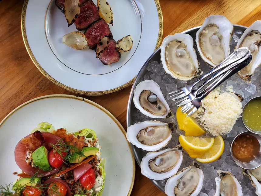 The A5 Wagyu strip, oysters and the wedge salad are all great options for starting your meal at A5. - MOLLY MARTIN