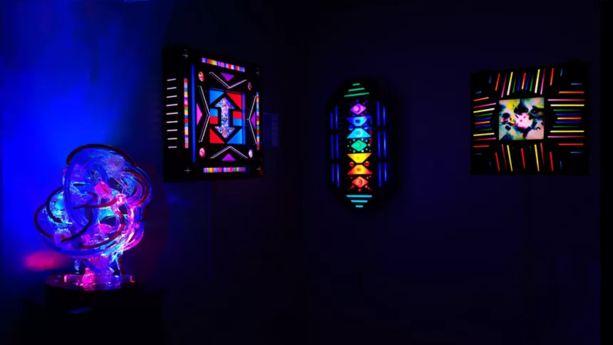 Mel and Dorothy Tanner's light art can be found and purchased in Gallery Galleri at Meow Wolf. - MARC BILLARD