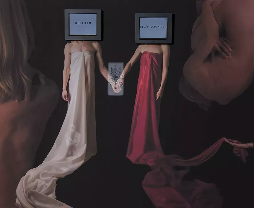 Lee labier "Auto insertable," digital collage with video .. - LEE LABIER