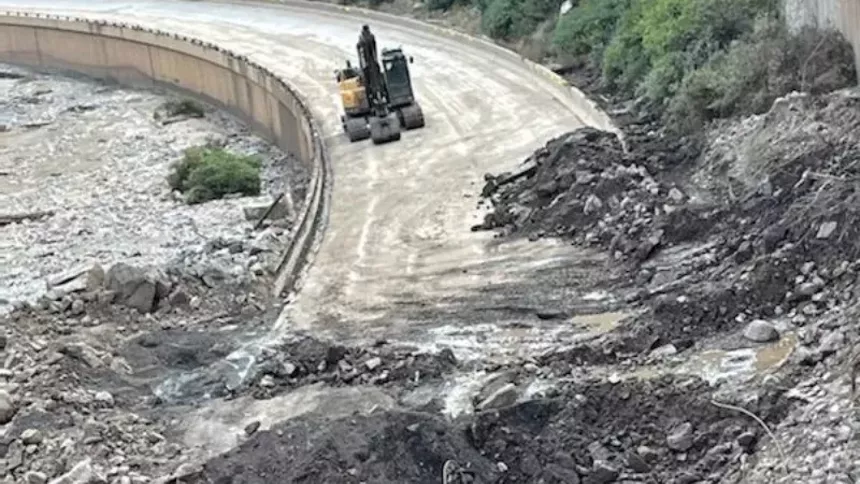 Debris covering parts of Interstate 70 in Glenwood Canyon makes it difficult for the Colorado Department of Transportation to assess the level of damage to the roadway and bridges. COLORADO DEPARTMENT OF TRANSPORT