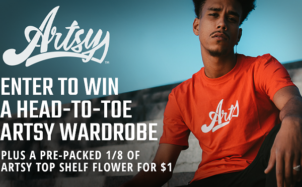 Enter to Win a Head-to-Toe Artsy Wardrobe + a Prepacked 1/8th of Artsy Premium Flower for a Dollar!