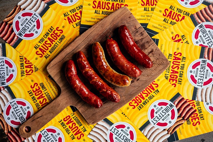 August brings all-you-can-eat sausages to King's BierHaus. - PHOTO BY PHILIPP SITTER