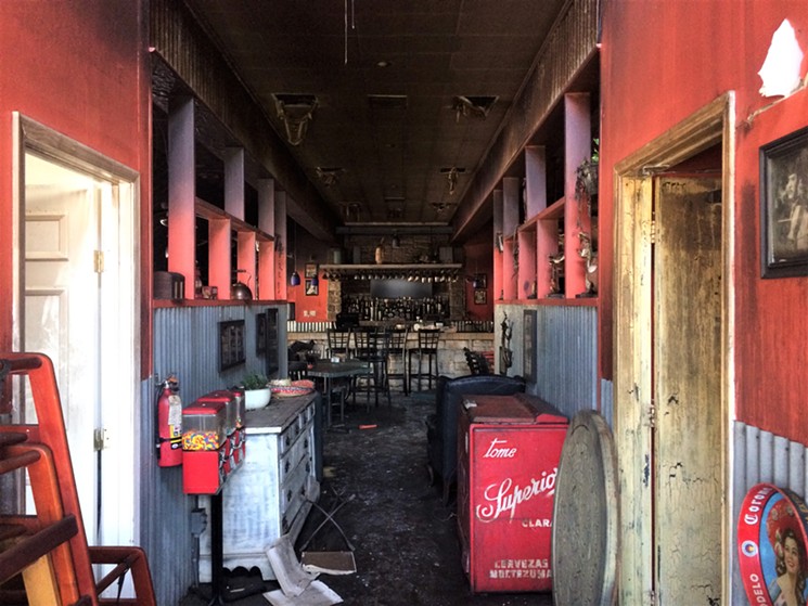 The interior of Soto's suffered damage from a fire. - PHOTO BY LORRETTA RUGGIERO