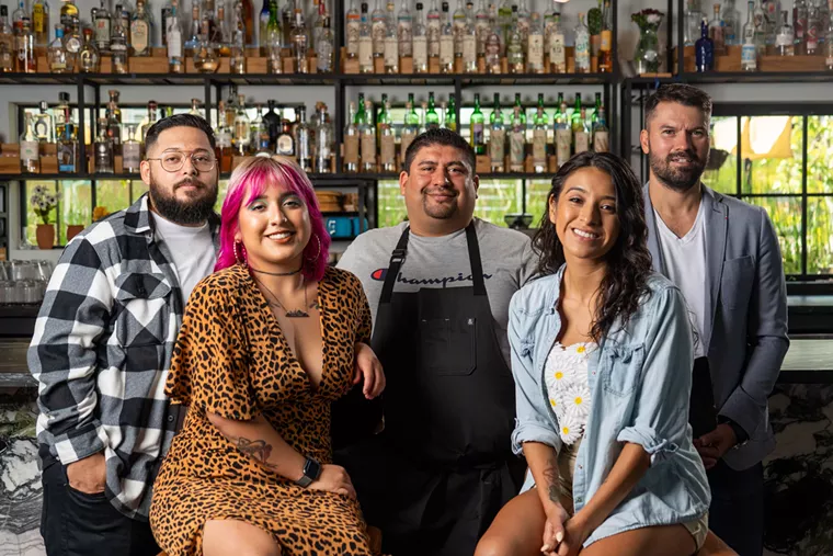 Greg Perez, Leesly Valdez, Thomas Bille, Celi Perez and Chris Manriquez are the young faces of Chivos. - PHOTO BY DYLAN MCEWAN