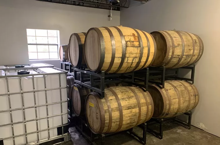 Highway is planning to release some limited-edition hemp-based whiskey that is currently aging in American oak barrels. - PHOTO BY ERIKA KWEE