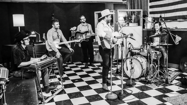 Guests like Kevin Skrla (far left) round out the sound of Rodeo Hound - PHOTO BY JUAN MENDEZ, COURTESY OF SAM TURNER