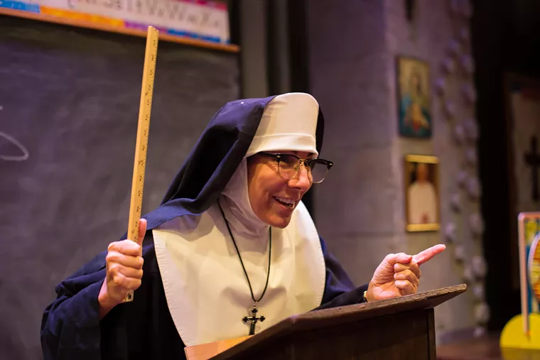 Denise Fennell as Sister in Late Nite Catechism at Stages. - PHOTO BY CLAIRE LOGUE