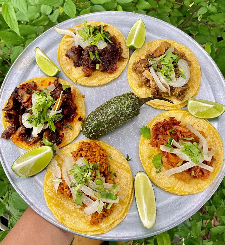 It's raining all kinds of vegan tacos at Cascabel. - PHOTO BY KEZIAH TERRY