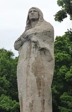 Sculptor Lorado Taft designed a 50-foot statue to honor Native Americans, but the imposing figure overlooking the Rock River is commonly known as Black Hawk, a renowned Sauk nation leader and warrior in the early 1800s.