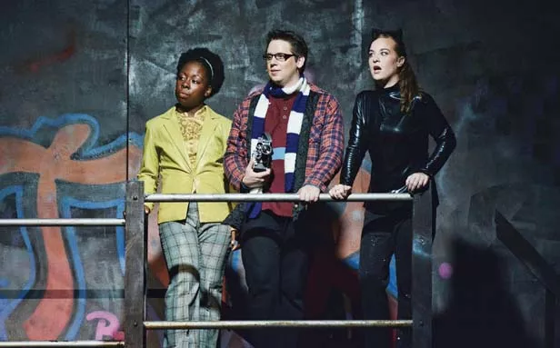 Joanne (Tuesdai Perry), Mark (Jeremy Goeckner) and Maureen (Emily Reiners) in “Happy New Year A.” - PHOTO BY DONNA LOUNSBERRY
