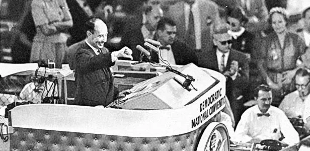 Accepting the 1952 Democratic presidential nomination, Illinois Gov. Adlai Stevenson famously said, “Let's talk sense to the American people. Let's tell them the truth, that there are no gains without pains. . . .” - PHOTO COURTESY OF THE SANGAMON VALLEY COLLECTION