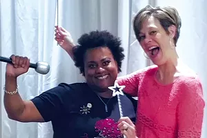 Ronda Guyton with Heidi Floyd, right, who will speak about her cancer journey in Springfield Friday. - PHOTO COURTESY OF SUSAN G. KOMEN