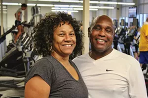 Linda and Leonard Shanklin stay fit together so they can be the “coolest grandparents ever” and travel nationwide to see their son, Andre Iguodala, play basketball. - PHOTO BY JENNIFER SNOPKO, SPRINGFIELD, YMCA