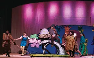 Gertrude McFuzz tries to get Horton’s attention while he sits on/near the egg. - PHOTO BY MARK MANGIARACINA COURTESY SPRINGFIELD MUNI OPERA