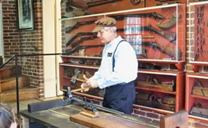 The demonstration of making a gun barrel is one of the highlights of a visit to the Jonathan Browning Gun Shop. - PHOTOS BY JOHN CAMPER