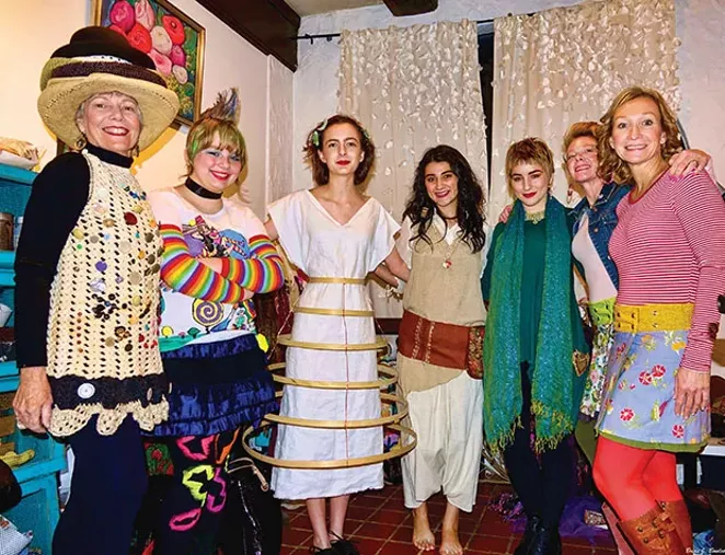 Pharmacy FASHion Bash models in the green room: L-R Tracey, Shelley, Margo, Charlotte, Ella, Rayna, Delinda. - PHOTO BY BRIAN BOWLES