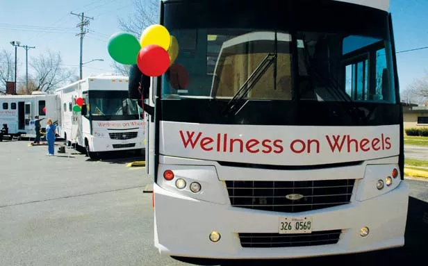 The Illinois Dept. of Public Health operates a fleet of Wellness Wheels vans to take health screenings to where the people are.