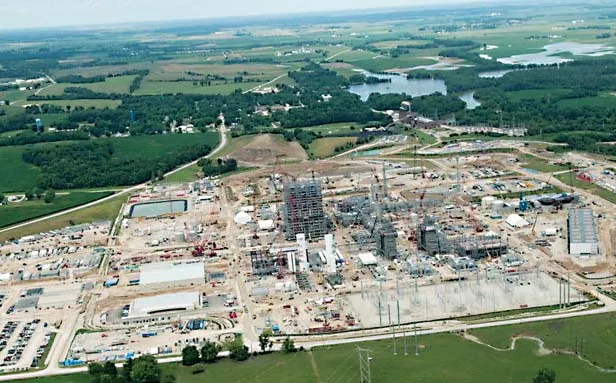 Duke Energy’s 618-megawatt plant in Edwardsport, Ind, is scheduled to begin turning coal into substitute natural gas later this year, but a similar plant proposed in Taylorville by Tenaska would now focus on burning conventional natural gas, - PHOTO COURTESY OF TENASKA