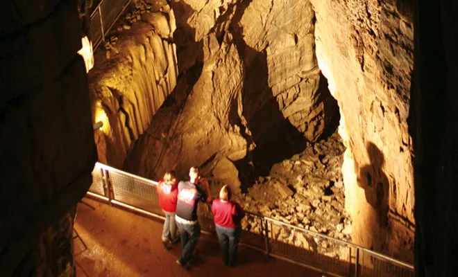 Mammoth Dome at the Mammoth Cave National Park rises 192 feet from floor to ceiling. Water dripping through a sinkhole hollowed out the dome, one of the highlights of cave tours. - PHOTO COURTESY THE NATIONAL PARK SERVICE