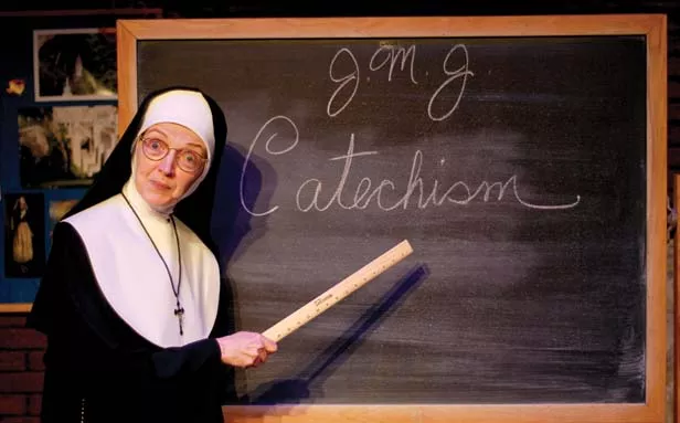 Chicago actress Mary Zentmeyer as “Sister” in the hilarious Late Night Catechism at The Legacy Theatre in April. - PHOTO BY PATRICK RUSSELL