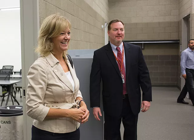 Ives during a campaign appearance at the College of DuPage Glen Ellyn campus to celebrate the opening of the college’s Homeland Security Training Center. Ives is a supporter of President Donald Trump and criticizes Gov. Bruce Rauner for his lack of - PHOTO COURTESY OF COD NEWSROOM