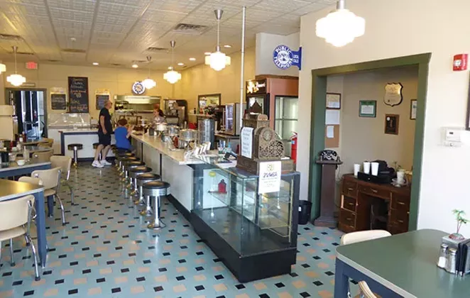 The Palms Grill Cafe in Atlanta, Illinois, serves blue plate specials, fountain treats, desserts and plenty of nostalgia on the state’s portion of Route 66. - PHOTO BY BRENT BOHLEN