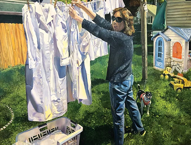 "Motherhood: Hanging Out the Clothes," by Al Shull, Springfield, is one of the award winners in this year's show.