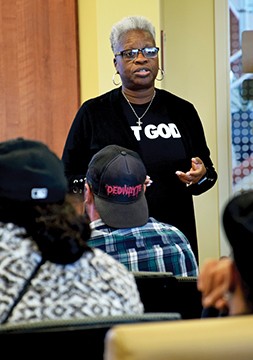 Marcella Kincaid told summit participants of her 25-year fight to clear her criminal record. - PHOTO BY DAVID BLANCHETTE
