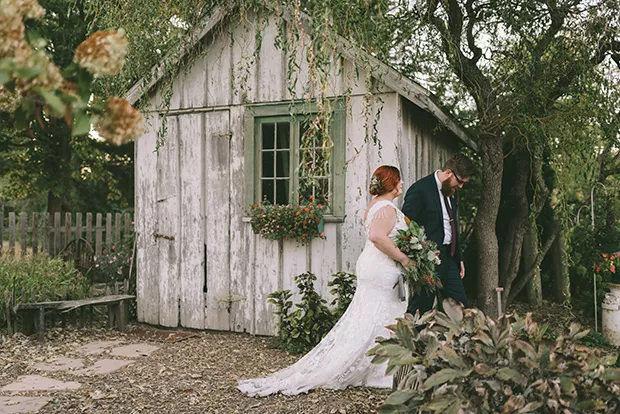 Kennedy Gray and Phillip Colburn used string lights, area rugs and vintage furniture to decorate for their reception at The Farm in Petersburg. - PHOTO BY GRAY PHOTOGRAPHY COMPANY