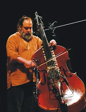 Mark Deutsch plays his one-of-kind, patented Bazantar, Thursday night, Nov. 7, at the Pharmacy Gallery and Art Space.