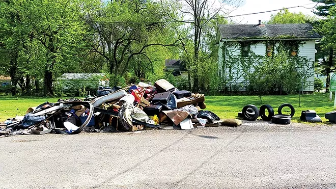 Garbage collected from alleys and vacant lots in Enos Park during SIU School of Medicine’s annual Day of Service.