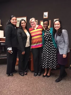 left to right: Dr. Wendi El-Amin, Dr. Vidhya Prakash, Dr. Susan Hingle, Dr. Sharon Onguti and Dr. Rexanne Caga-anan at the inaugural reception for the Alliance for Women in Medicine and Science - PHOTO COURTESY DR. VIDHYA PRAKASH