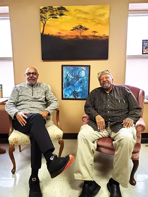 Charles E. Scott (left) and John Crisp Jr. in their office at First Presbyterian Church. - PHOTOS BY RACHEL OTWELL