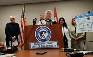 Dr. Brian Miller, chairman of the county health department addresses reporters at a press conference about the new guidelines - RACHEL OTWELL