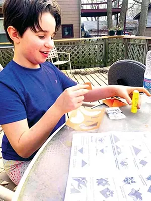 Nea's remote learning schedule set by her mom included time for creative projects. - PHOTO BY BUFFY LAEL-WOLF