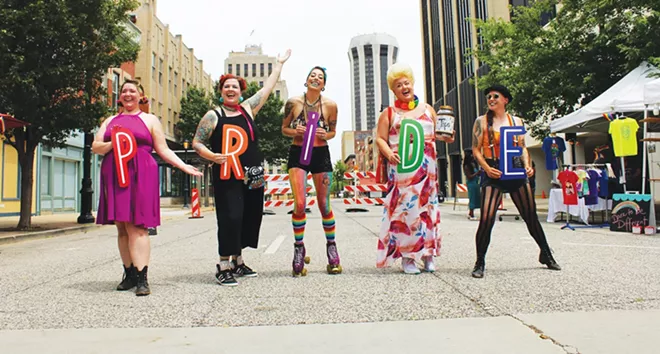 Members of the 217 Burlesque troupe performed at a LGBTQ pride brunch in June. - CREDIT: FACEBOOK.COM/DRMRDREAMER