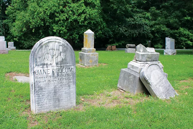 Jane Pellum was born in Virginia in 1787. She died on Nov. 9, 1867, and is probably the first to be buried in the “Colored Section” of Oak Ridge Cemetery. - PHOTO BY JOSEPH COPLEY