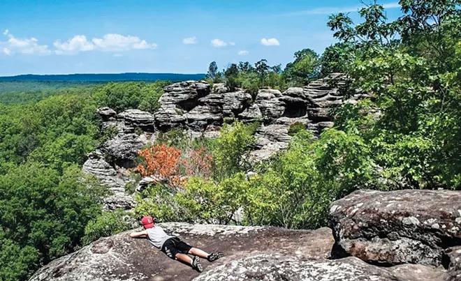 The Garden of the Gods Recreation Area near Harrisburg is a scenic highlight in southern Illinois. The spot is one of the most photographed in the state. - PHOTO COURTESY OF THE SOUTHERNMOST ILLINOIS TOURISM BUREAU.