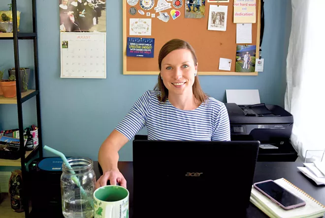 Megan Philpot, who works from home, recruited a dozen other volunteers to help deliver more than 200 meals a day to District 186 students throughout the spring and summer. - PHOTO BY NORMA ZUNIGA
