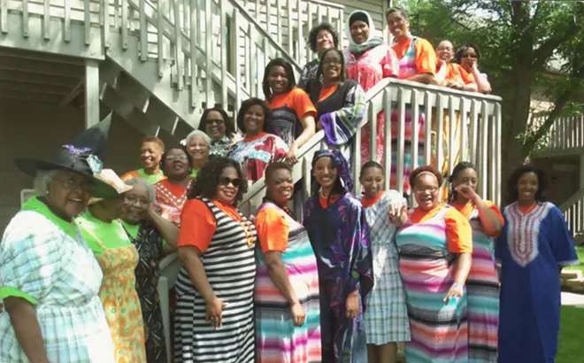 Kathryn Harris, third from left, with her sisters, sisters-in-law (“We call them sisters-in-love.”) and their daughters. The Hayes Sisters Gathering takes place every two years. - PHOTO COURTESY KATHRYN HARRIS
